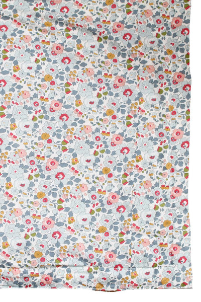 Reversible Stitch Border Bedspread made with Liberty Fabric BETSY GREY & CAPEL MUSTARD - Coco & Wolf