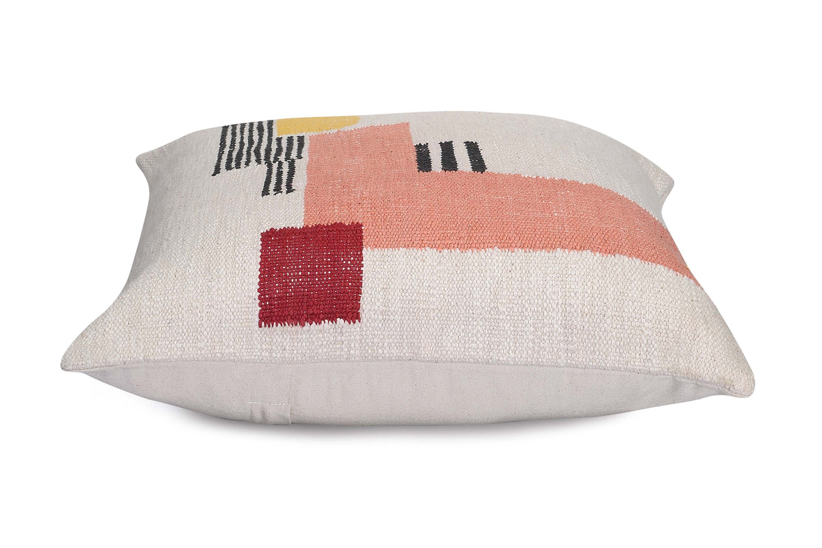 Rani Patch Pink Throw Pillow | Block Print | Cushion Cover