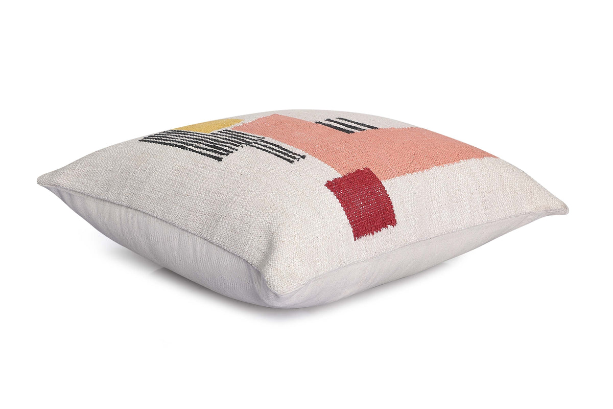 Rani Patch Pink Throw Pillow | Block Print | Cushion Cover