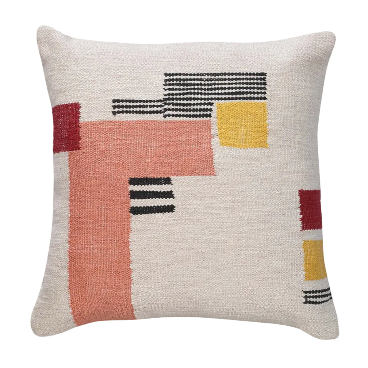 Rani Patch Pink Throw Pillow | Block Print | Cushion Cover