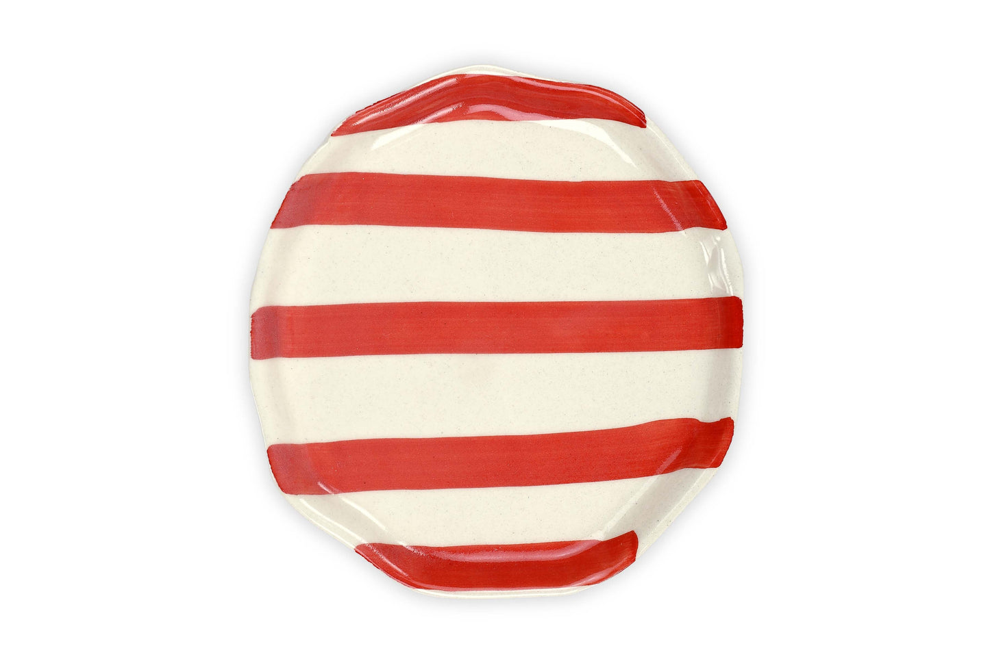 Ceramic Red Stripe Plate (SET OF 6)