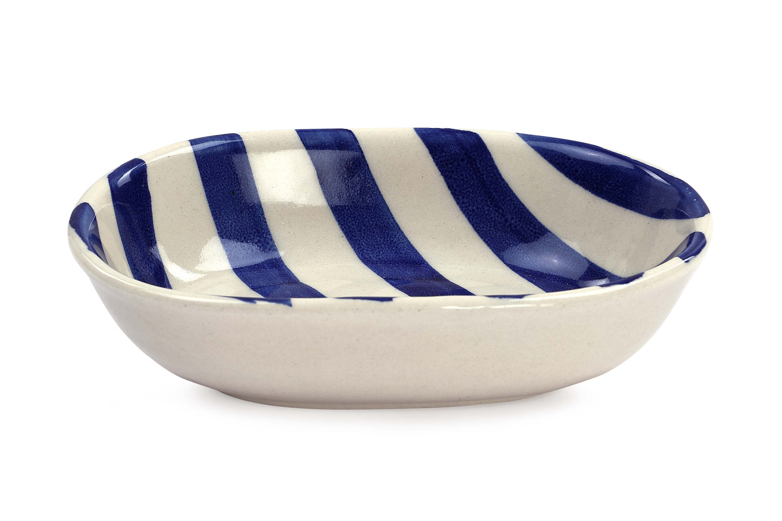 Ceramic Stripe Bowl, Blue