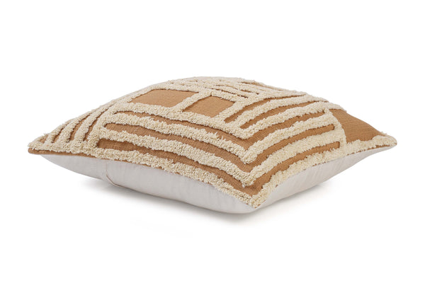 Rekha Cross Tufted Pillow, Clayinch | Cushion Cover Only