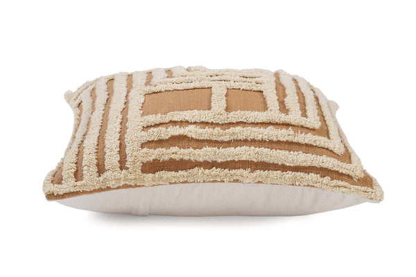 Rekha Cross Tufted Pillow, Clayinch | Cushion Cover Only