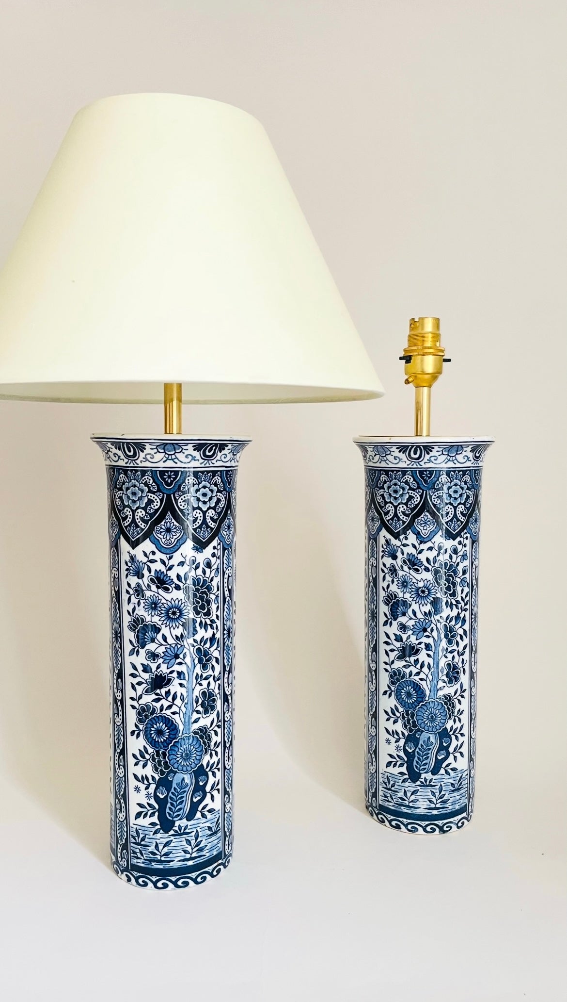 Antique Delft Table Lamp