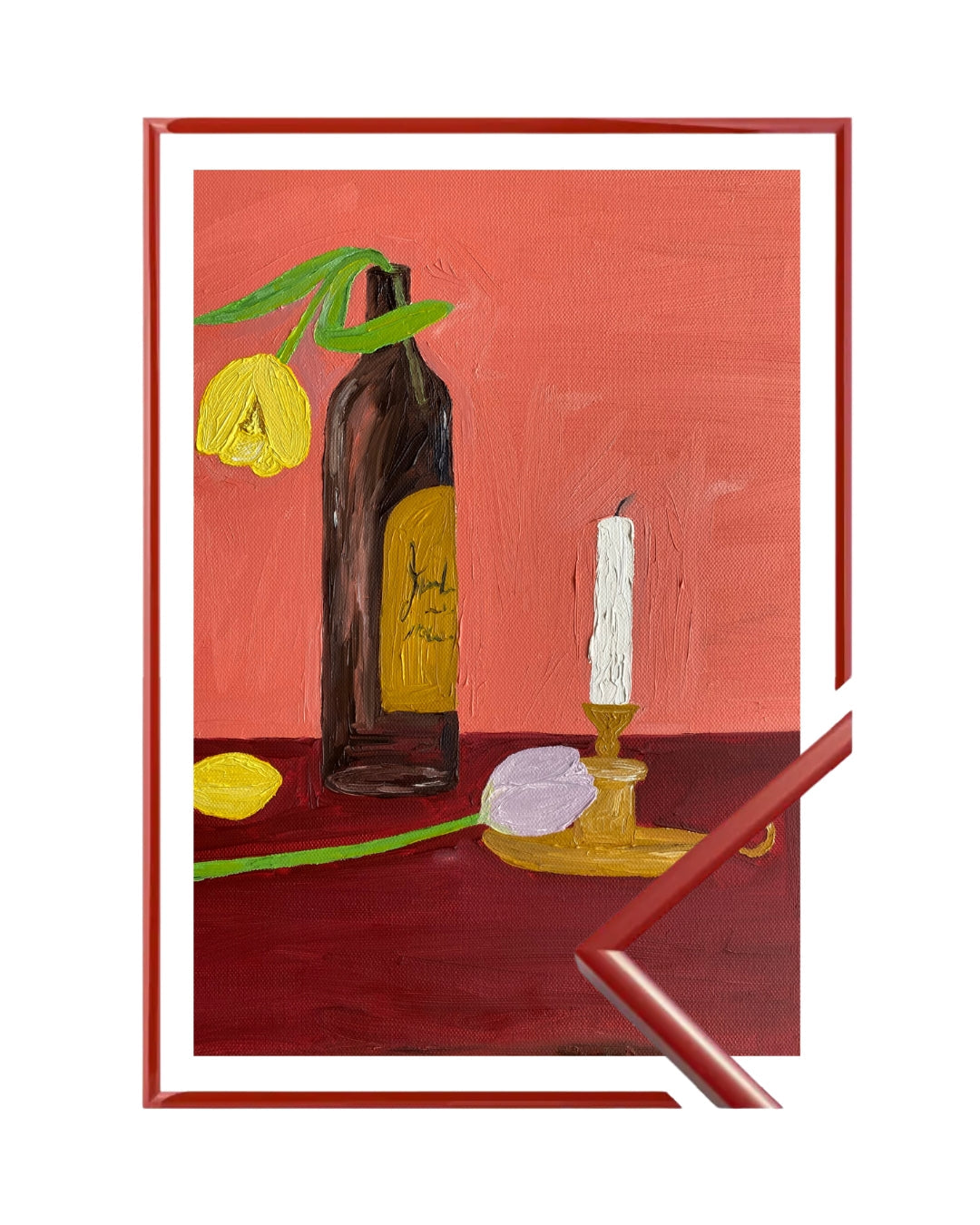 Candles, Wine and Flowers Fine Art Print