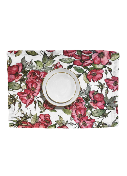 Rosa Rugosa Linen Placemat