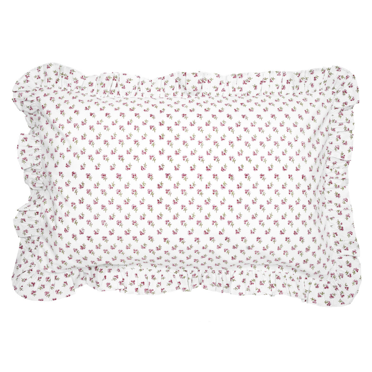 Pink Ditsy Ruffle Pillowcase