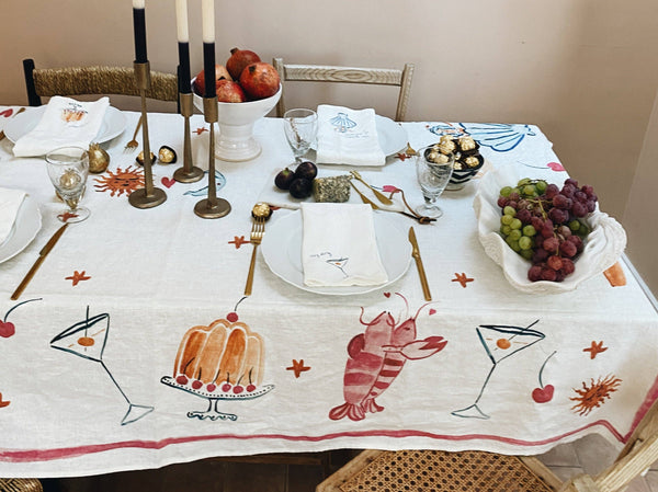 Dinette Illustrated Tablecloth - Medium
