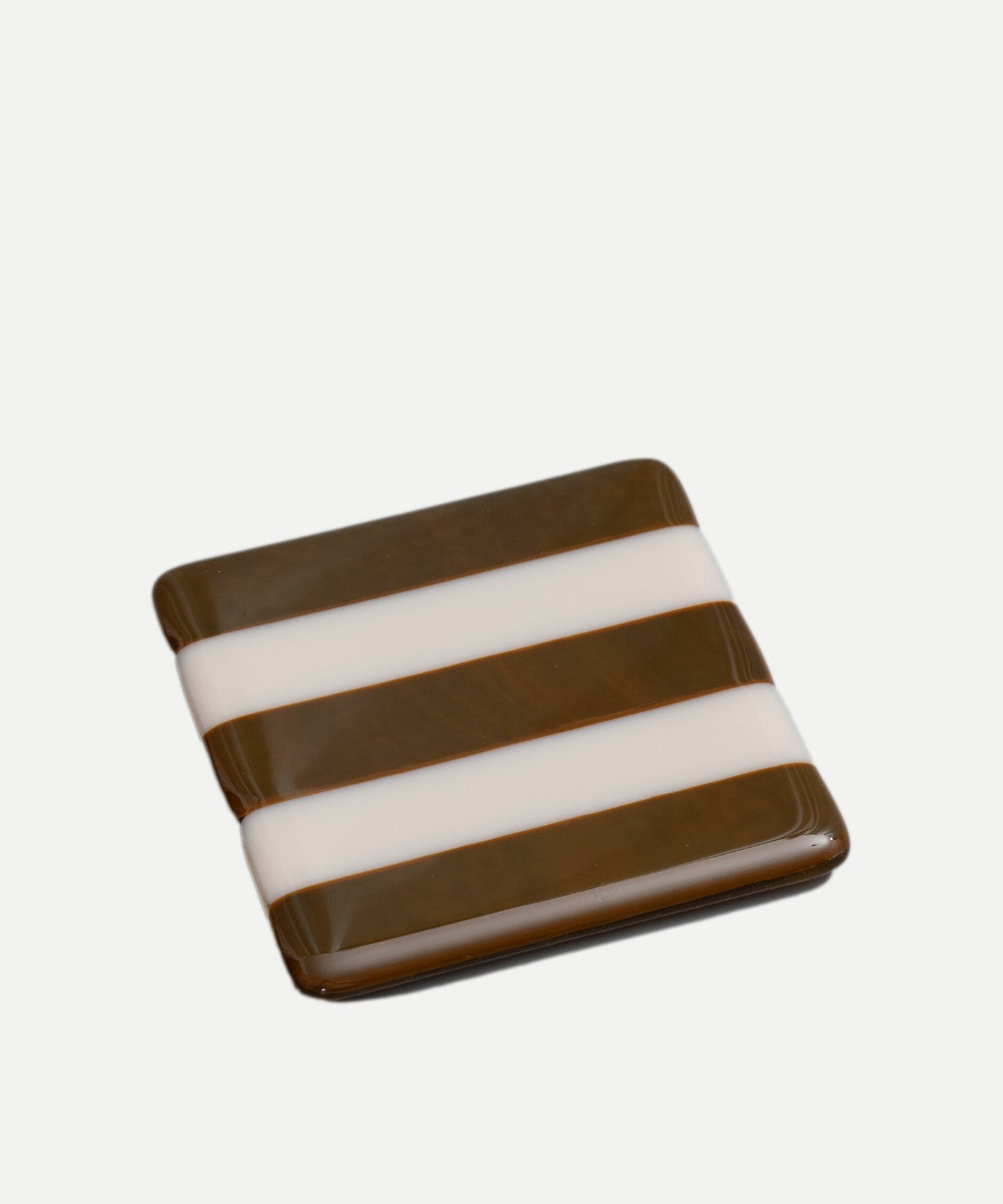 10cm Striped Coaster - Brown Woodland &amp; Almond image