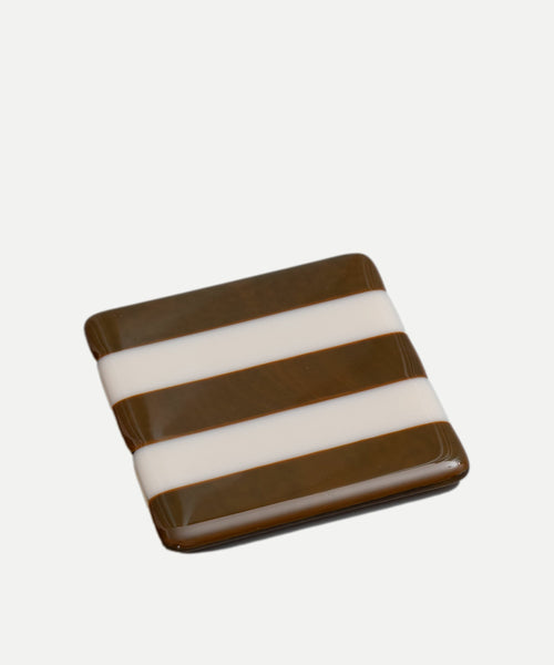 10cm Striped Coaster - Brown Woodland &amp; Almond image
