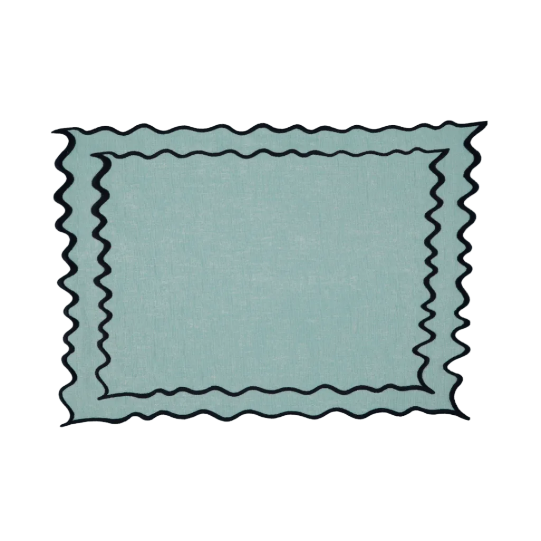 Vila Placemat, Aqua Blue and Dark Blue