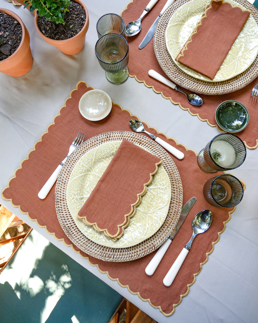 Placemat Aurora, Terracotta with Yellow