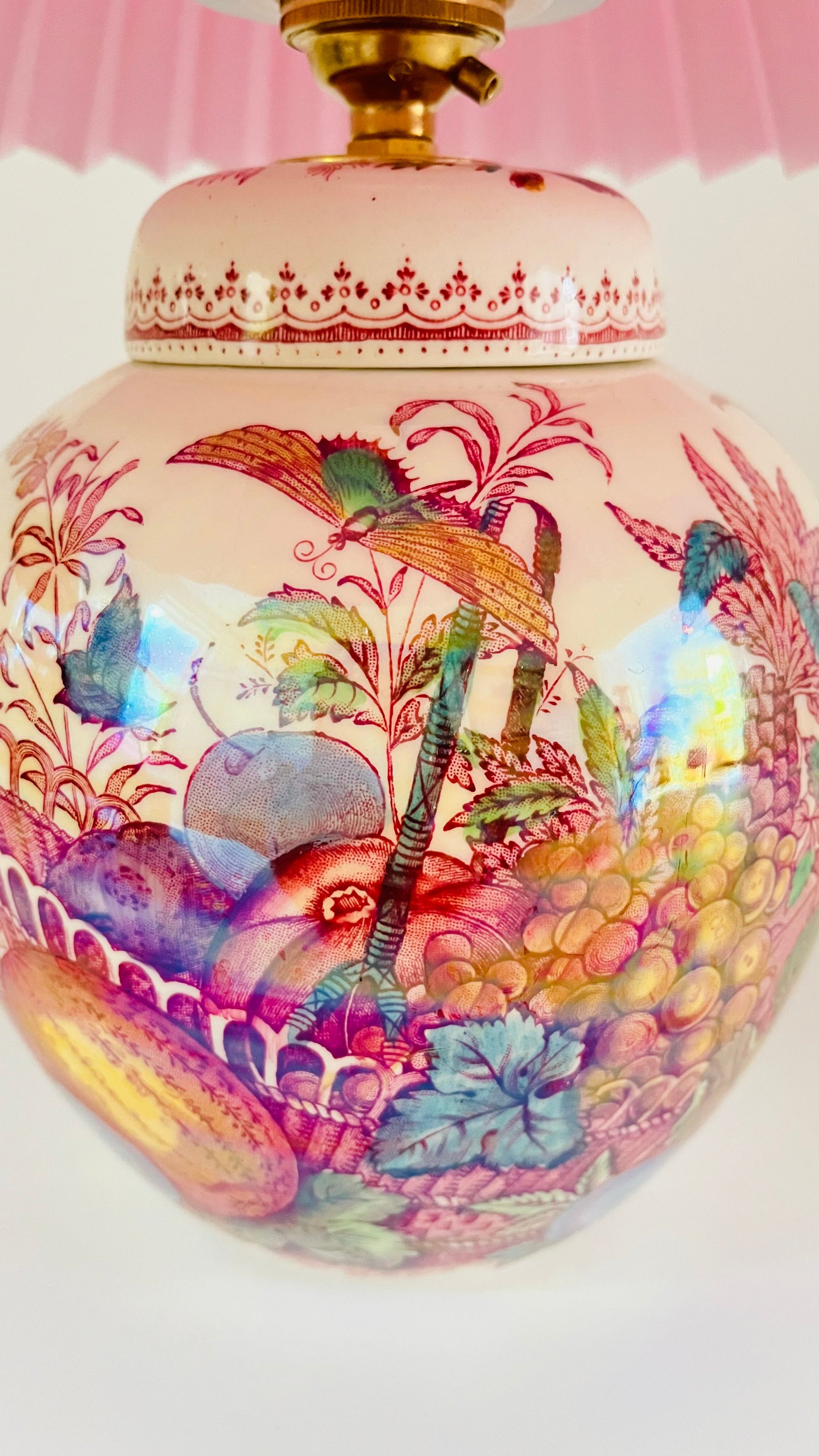 Antique Mason's Fruit Basket Lamp