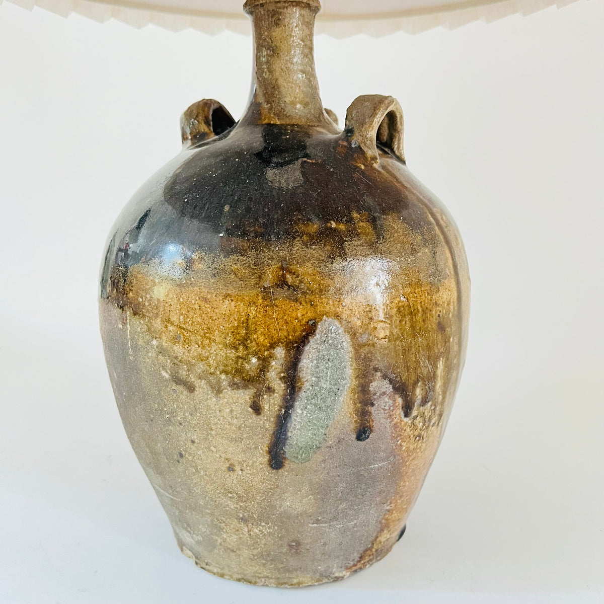 Antique French Pottery Lamp
