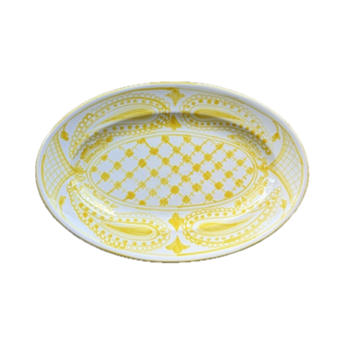 Oval Serving Platter Bandana 29 cm Yellow