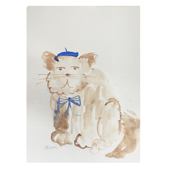 Cat In Blue Beret Artwork