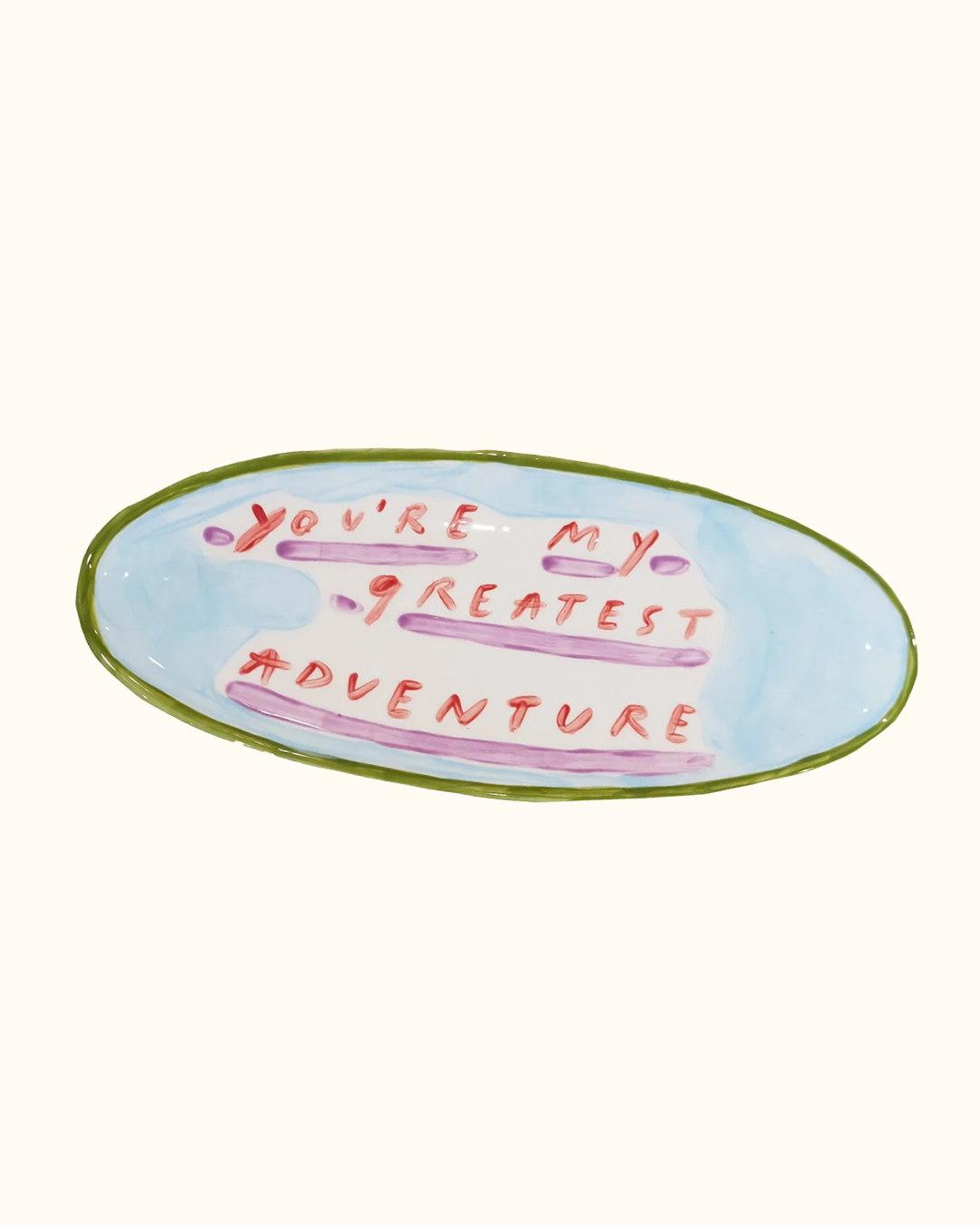 “You're my greatest adventure ” Large decorative platter