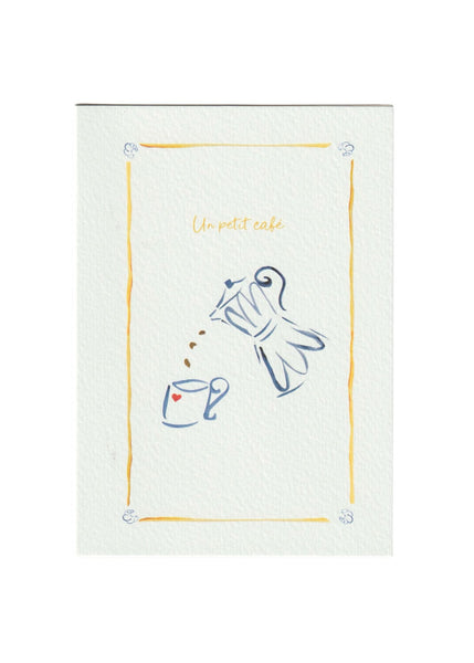 Un Petit Cafe Greetings Card