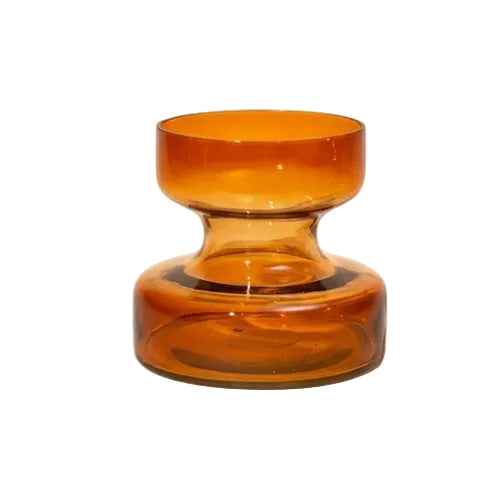 Slate Brown Handblown Glass Vase Short, 5.90x5.90x5.51 Inch - Casa Amarosa