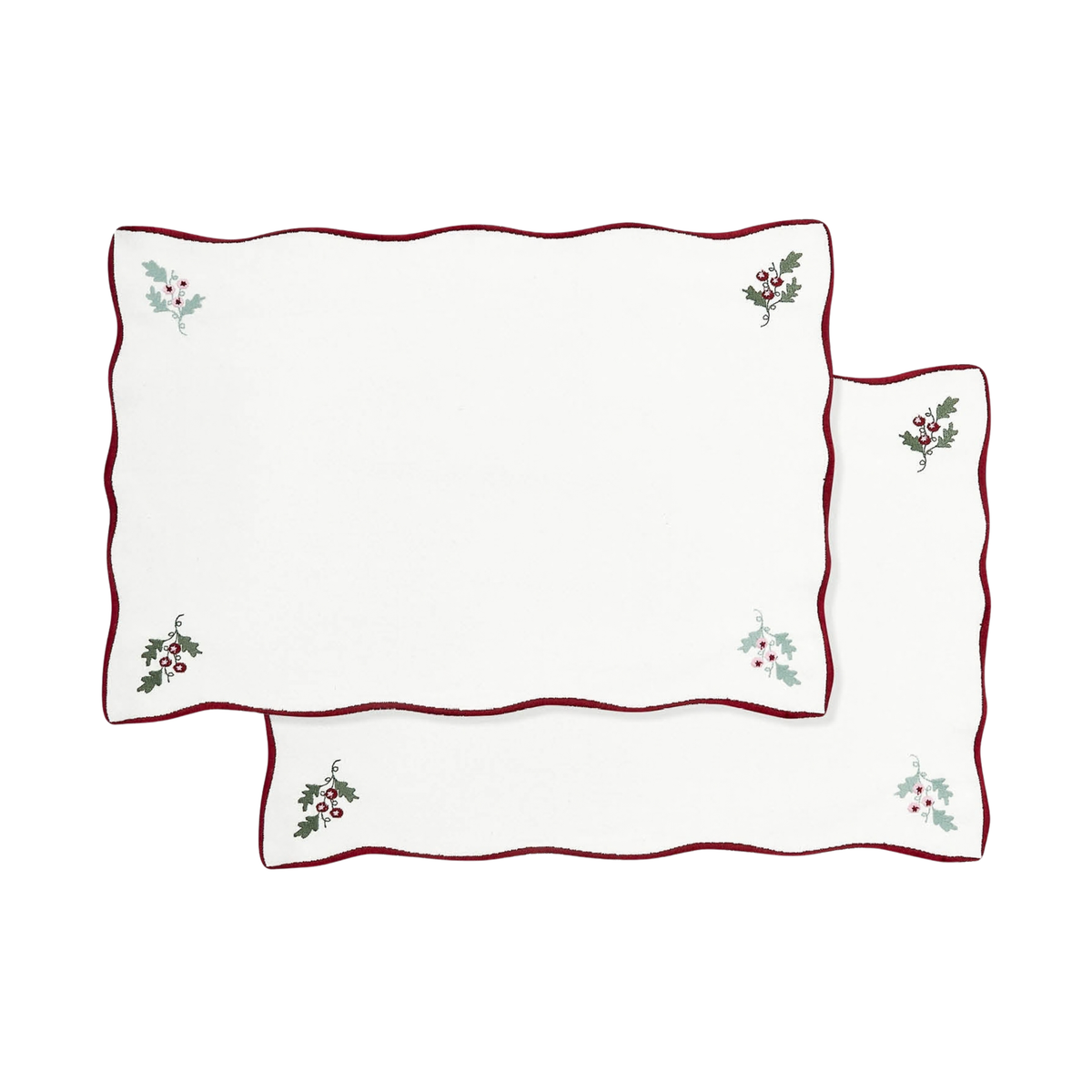 Cotton Place Mats, Set of 2 - Berry Ribbons