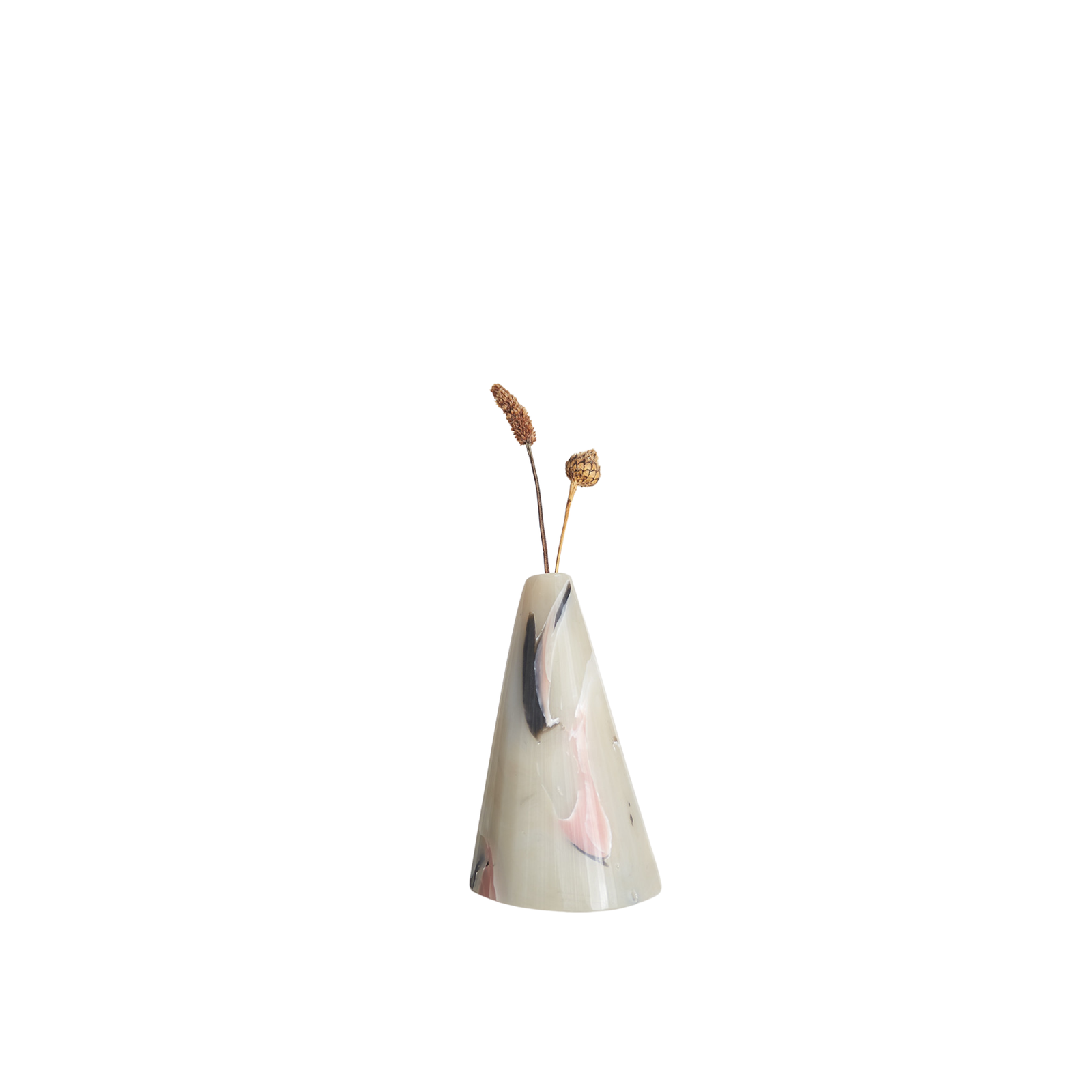 Recycled Plastic Marbled Bud Vase - Rose Peaks