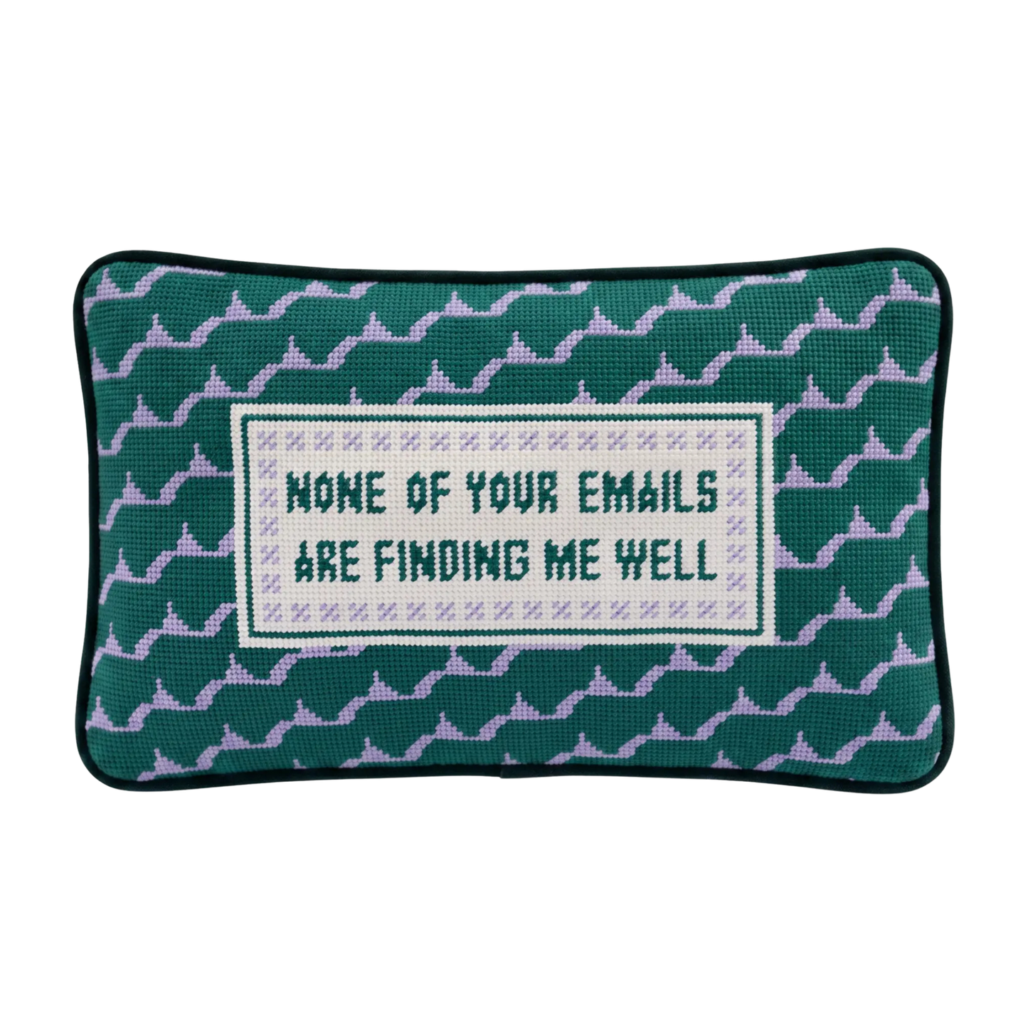 Emails Finding Me Needlepoint Pillow