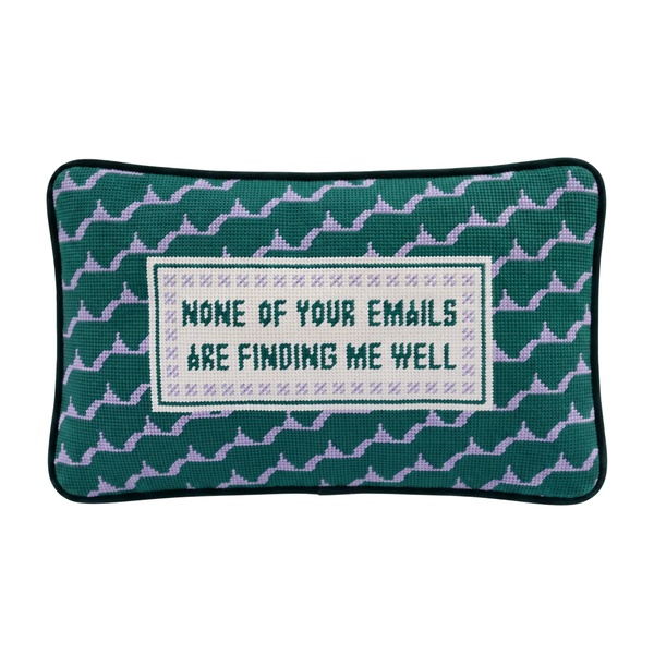 Emails Finding Me Needlepoint Pillow