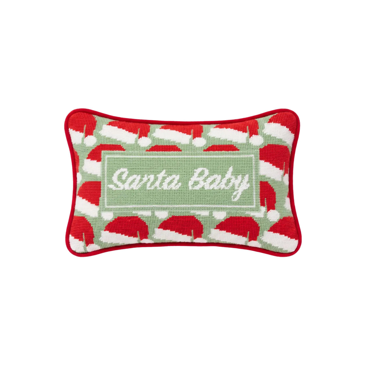 Santa Baby Mini Needlepoint Pillow