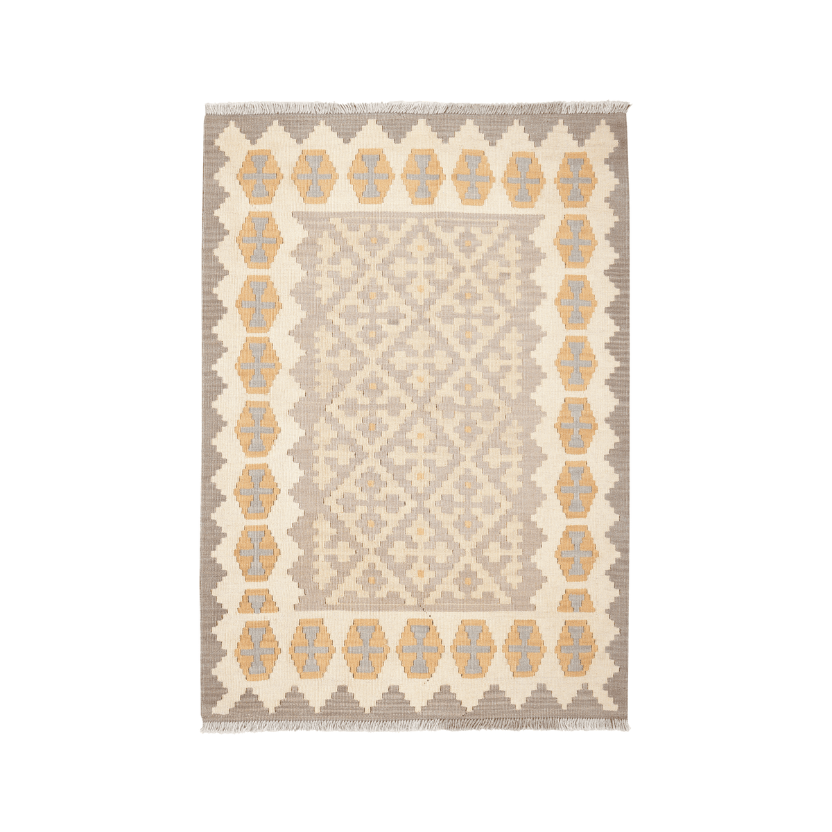 Kelim Gashgai Handwoven – Grey, 144 x 103cm
