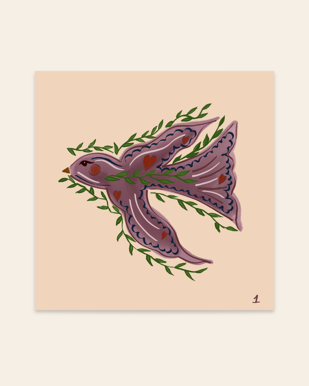 Bird No 1 art print — additional product photo of the design