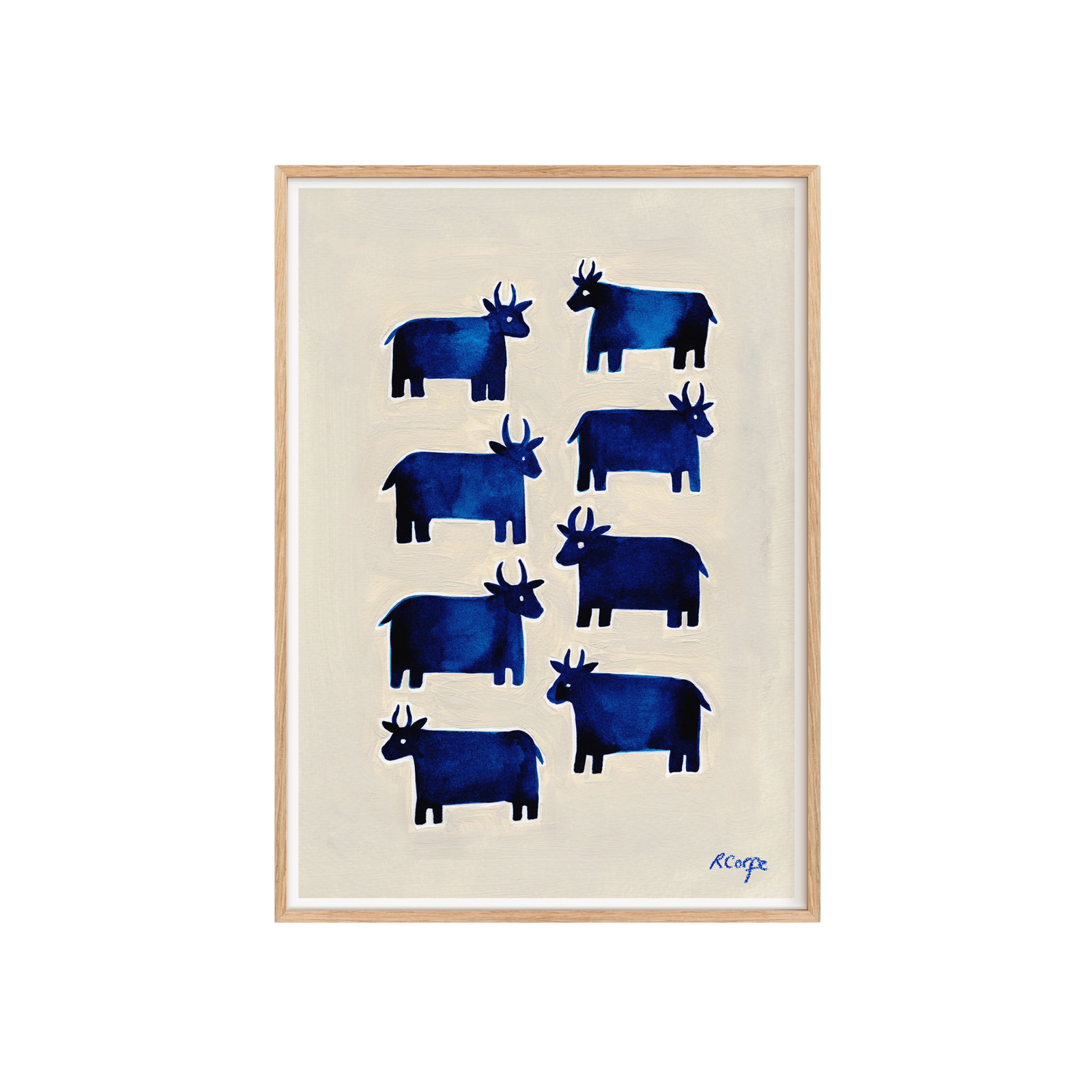 Blue Cows Art Print