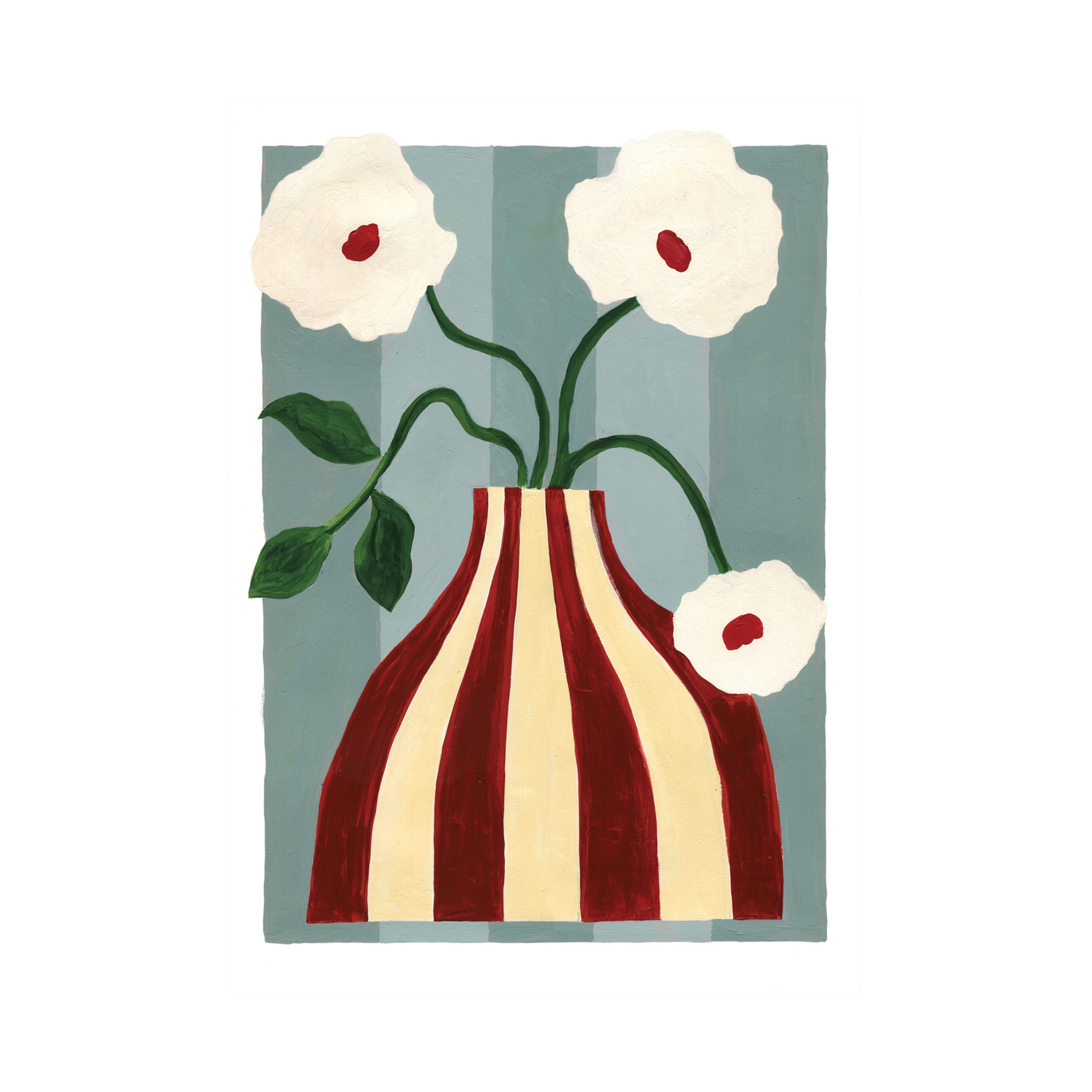 Sage Blooms, Floral Art Print.