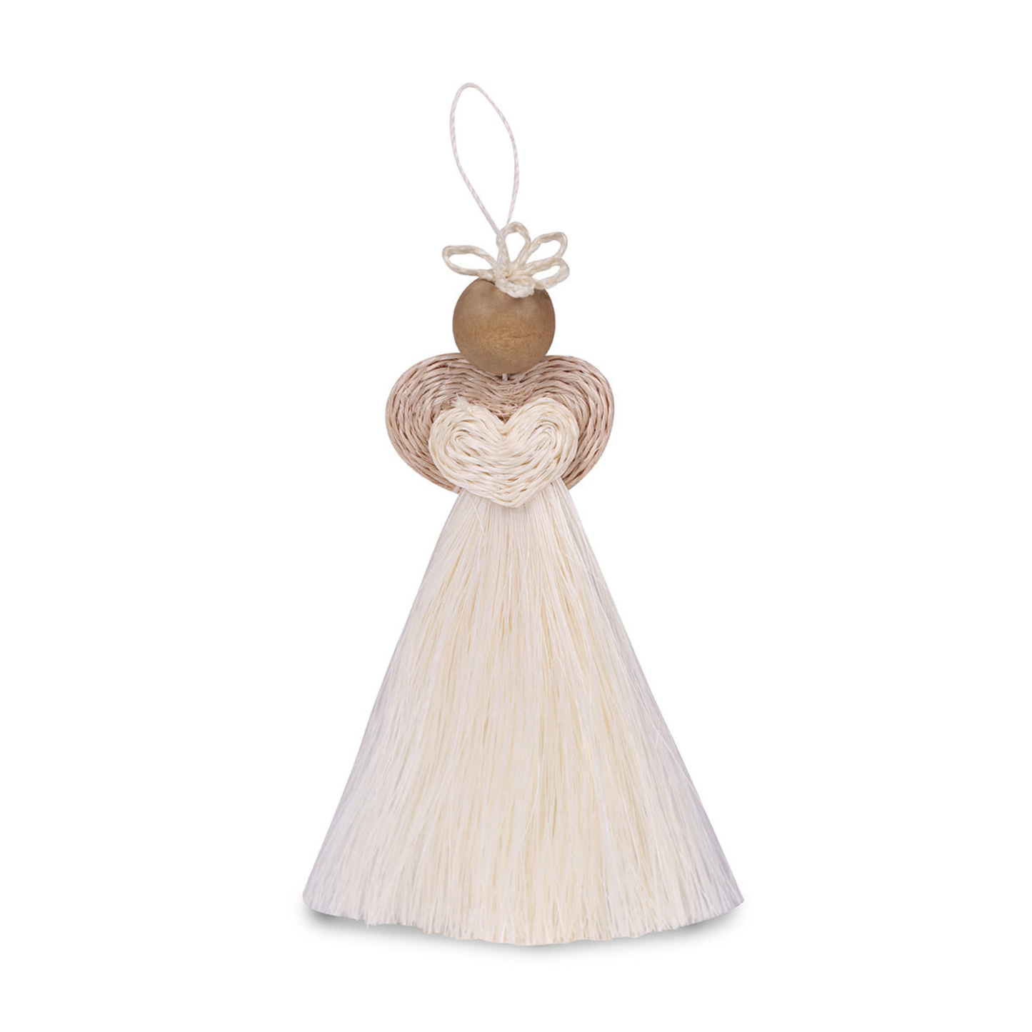 MHLOPE: Handwoven White Love Angel Tree Decoration