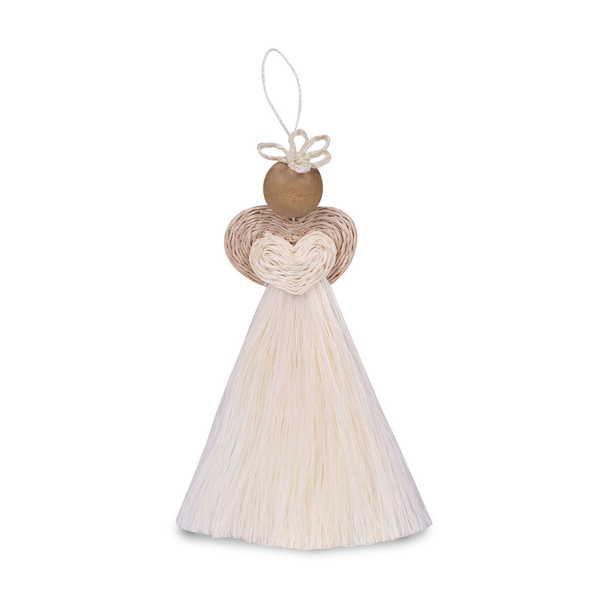MHLOPE: Handwoven White Love Angel Tree Decoration