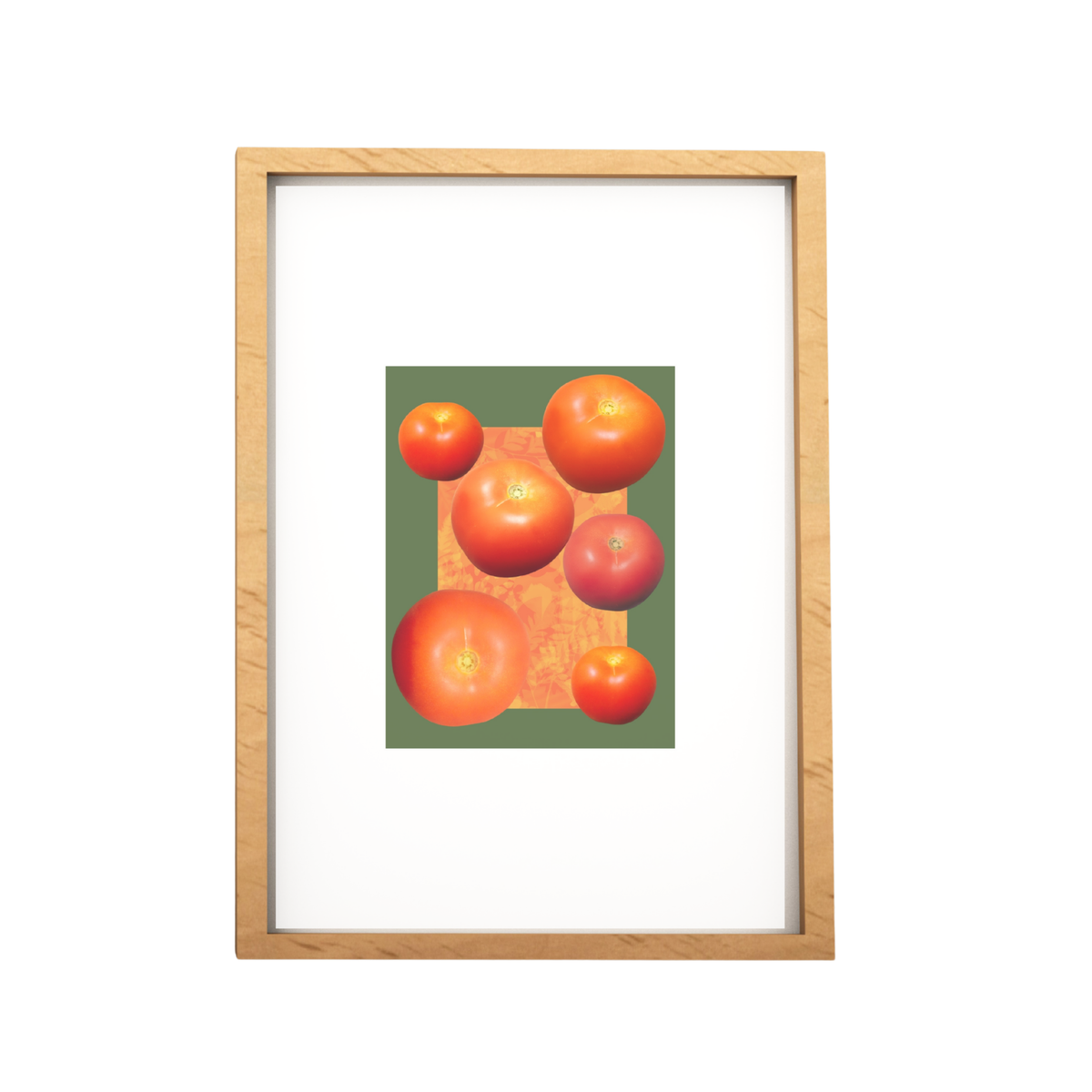 A Tomato Savoury Collage In Earthy Green Print