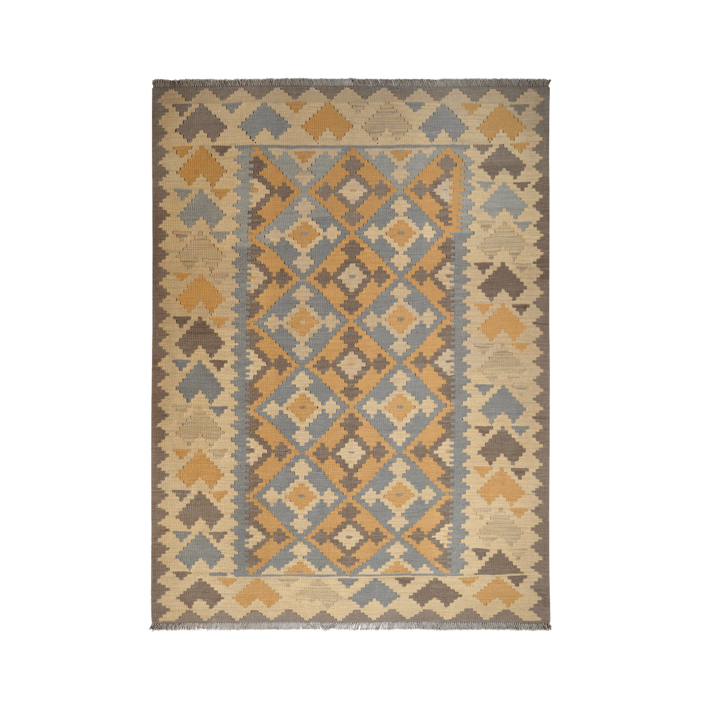 Kilim Gashgai Rug · Hand-Woven - Grey, 241x177 cm
