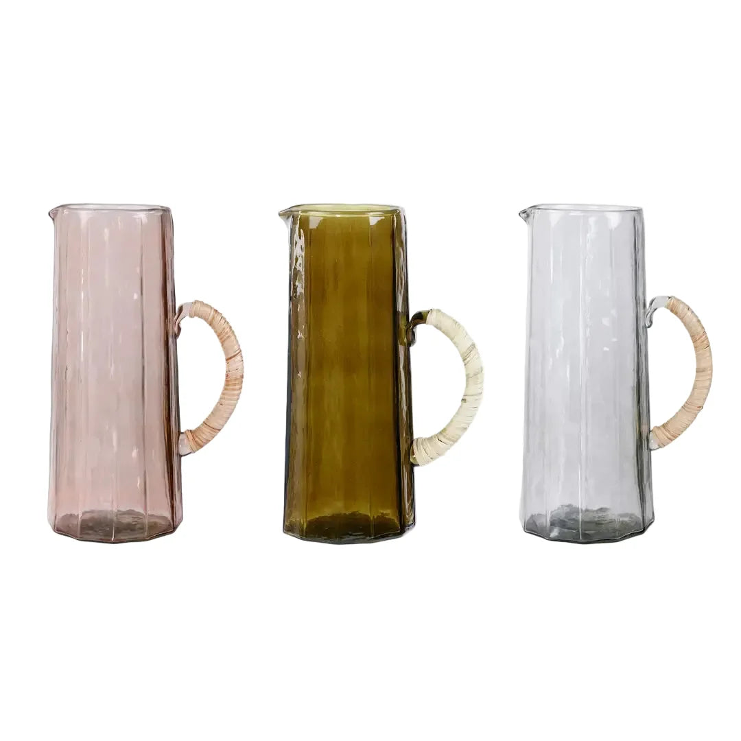 Hammered Water Pitcher, Natural 6.25x9.5 Inches - Casa Amarosa