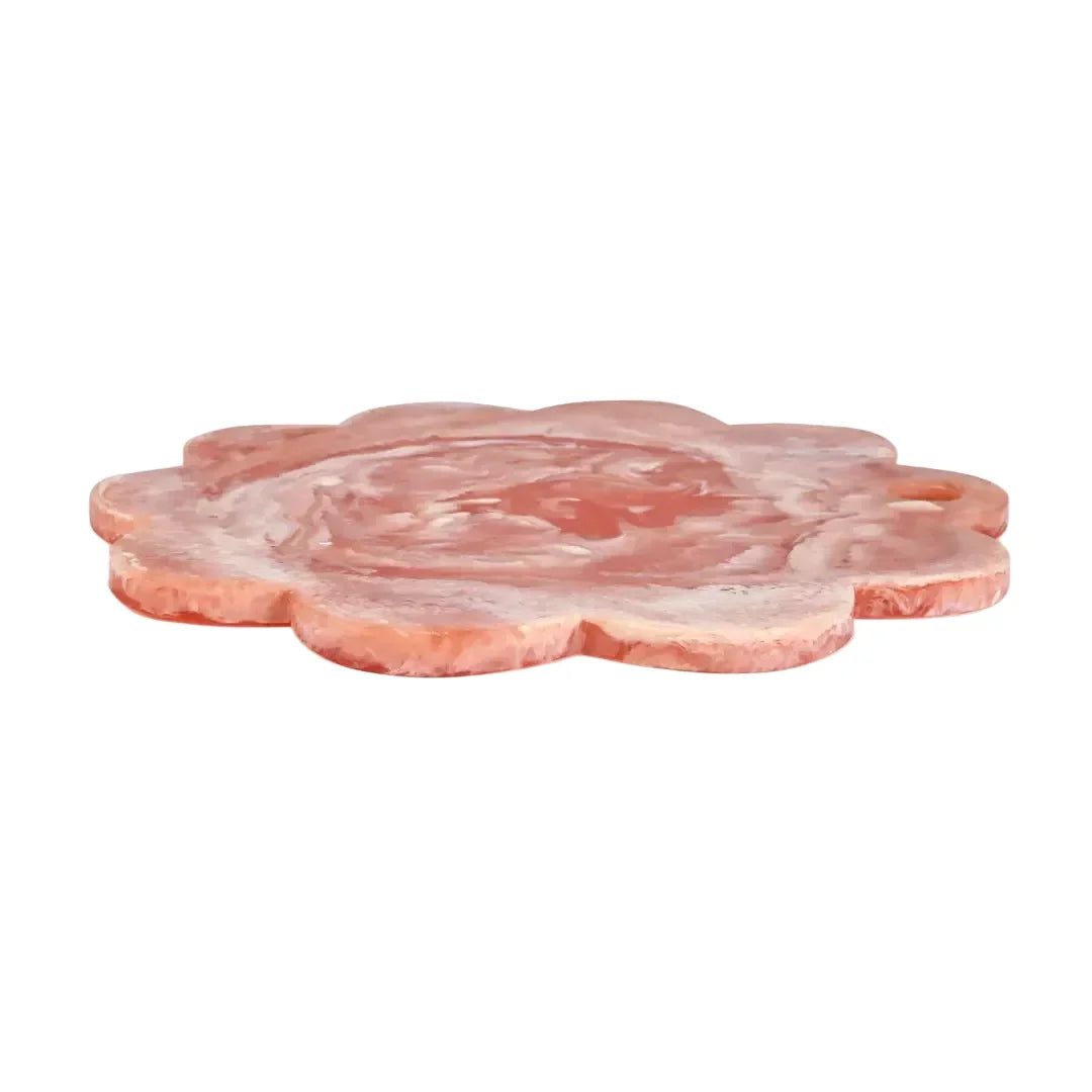 Scallop Resin Cheese Charcuterie Board Pink 12 Inches - Casa Amarosa