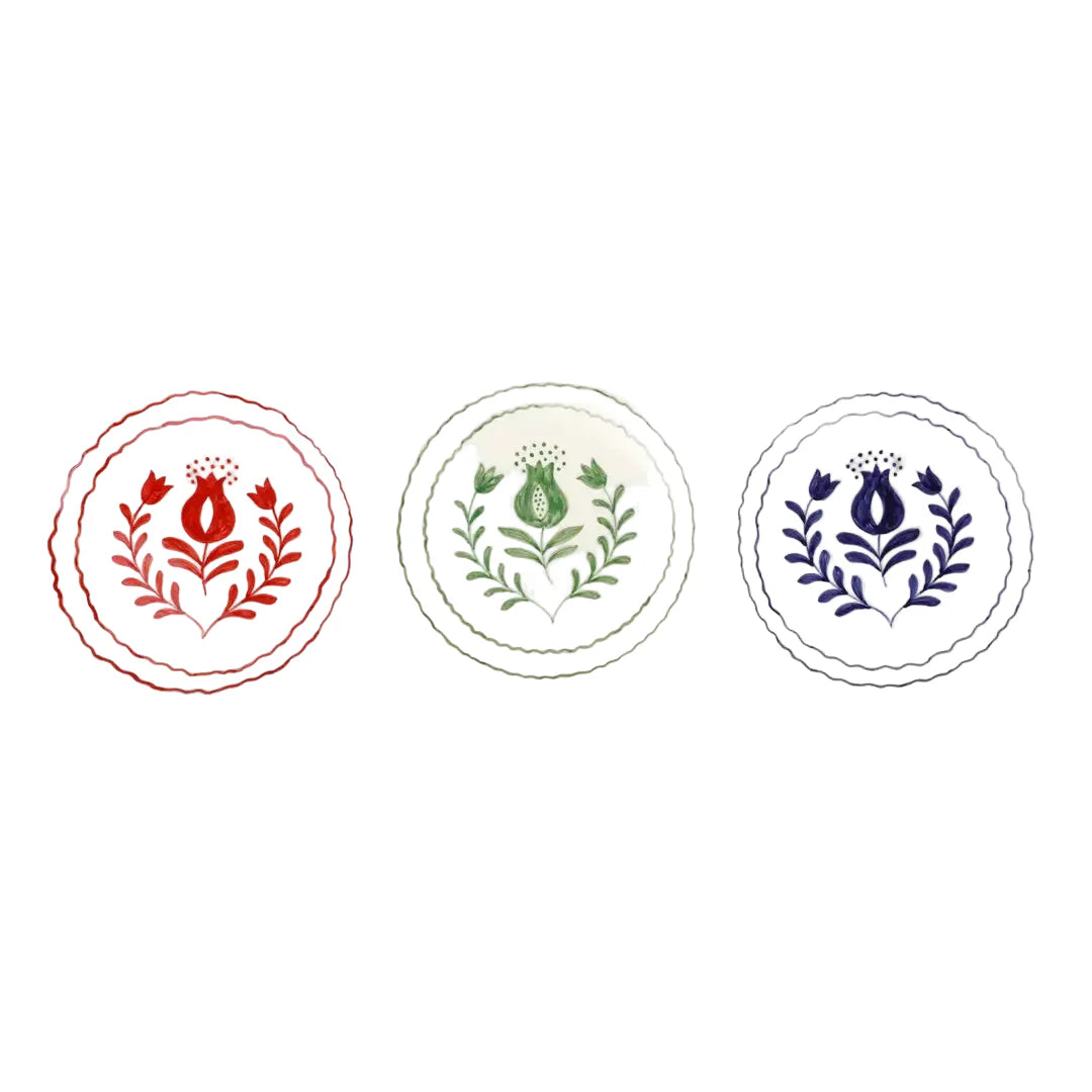 Green Anaar Snack Plate , 7x7 Inches (Set of 2)