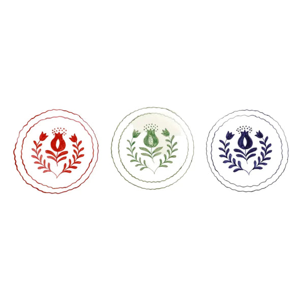 Green Anaar Snack Plate , 7x7 Inches (Set of 2)