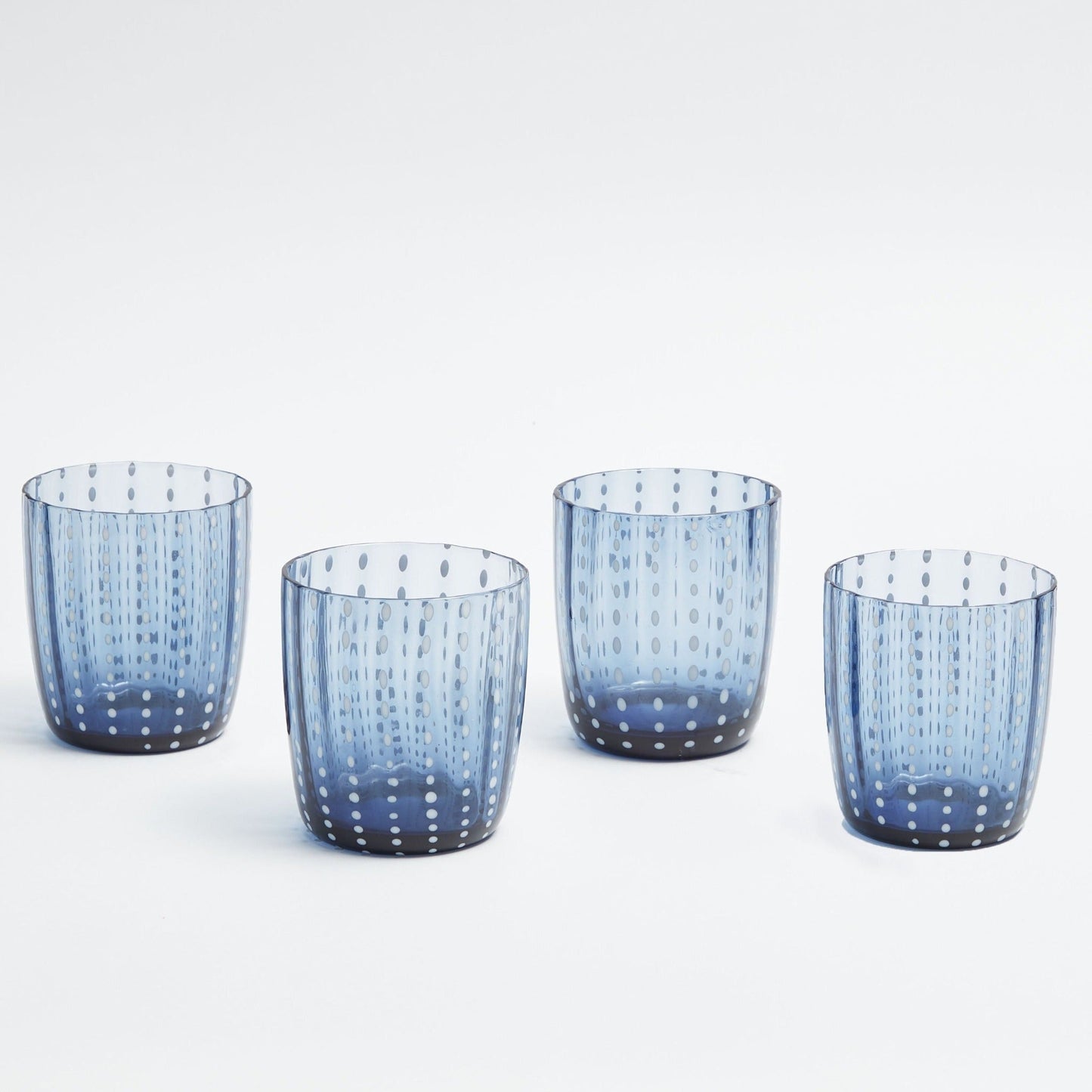 Dark Blue Speckled Water Glasses (set of 4) Tumblers