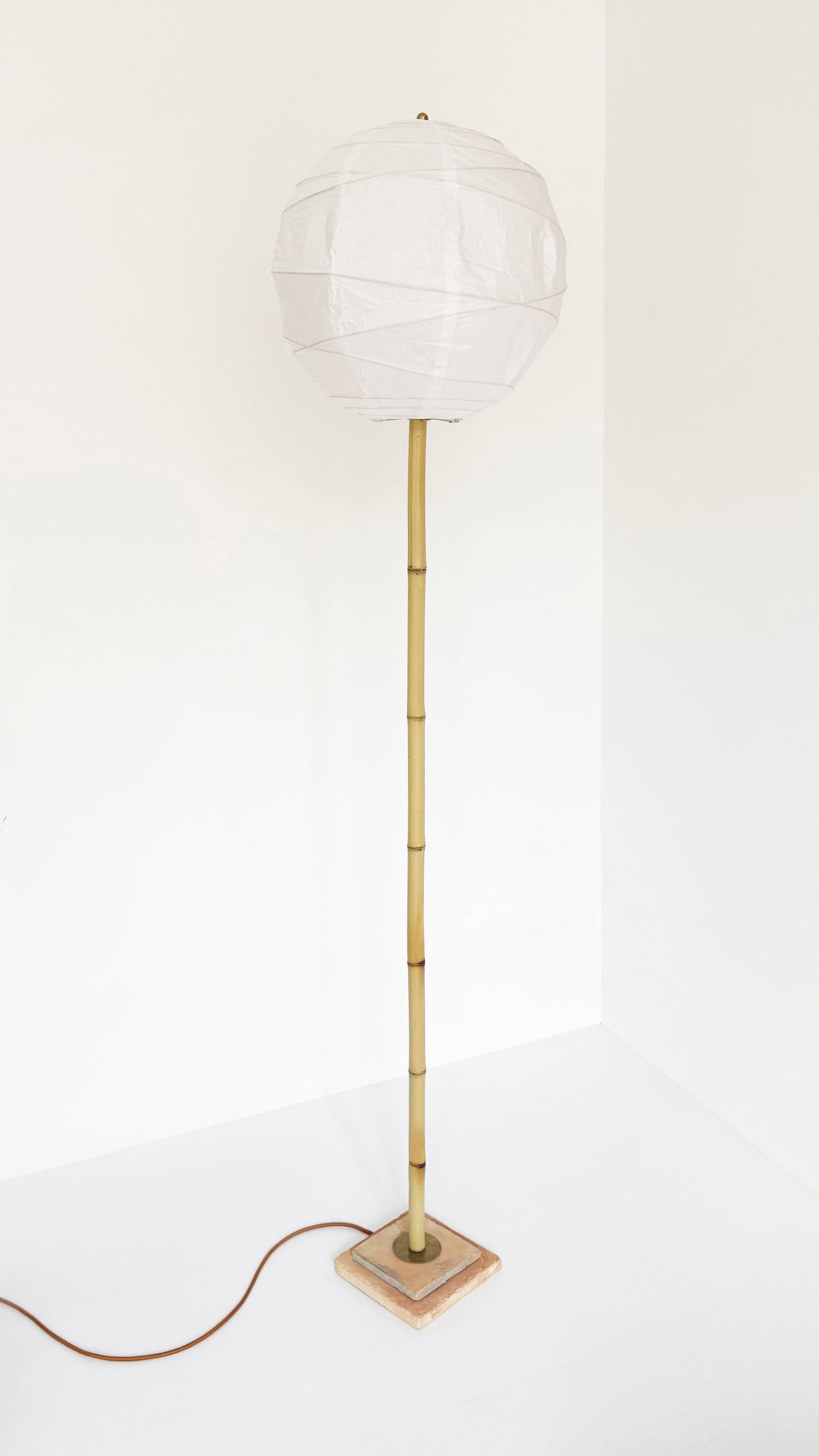 Bamboo and Terracotta Lollipop Floor Lamp
