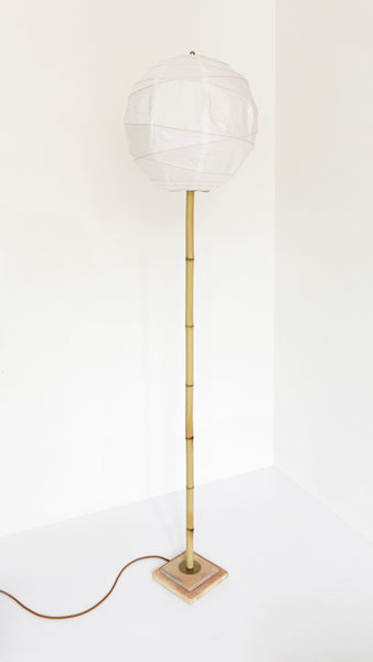 Bamboo and Terracotta Lollipop Floor Lamp