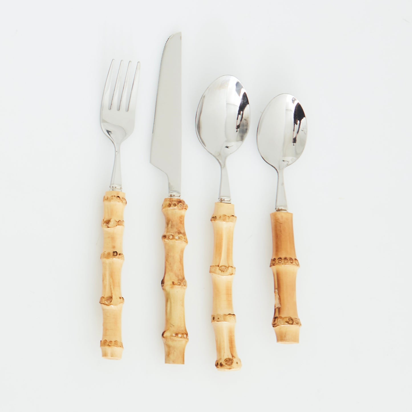 Natural Bamboo Cutlery (4 Pieces) Flatware Sets