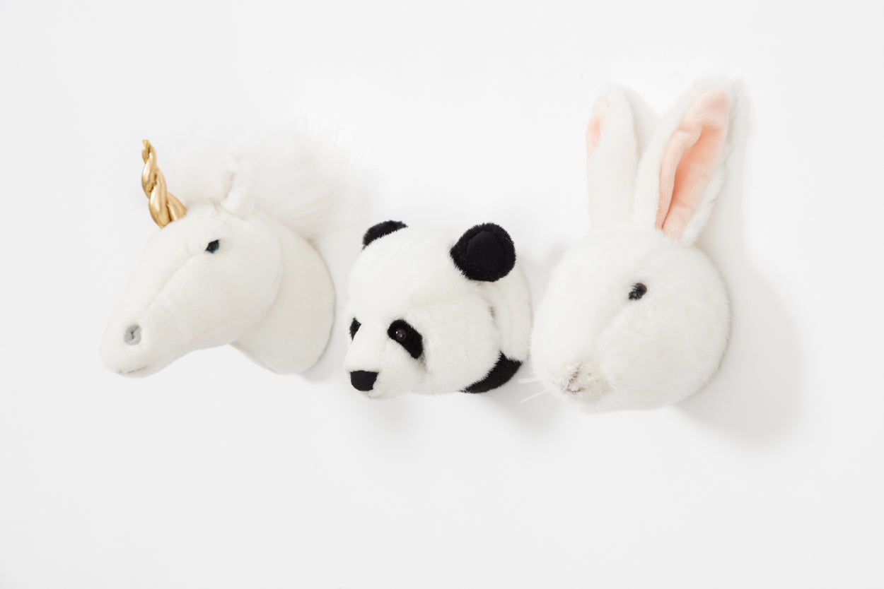 Box of Mini Animal Wall Mounted Plush Heads