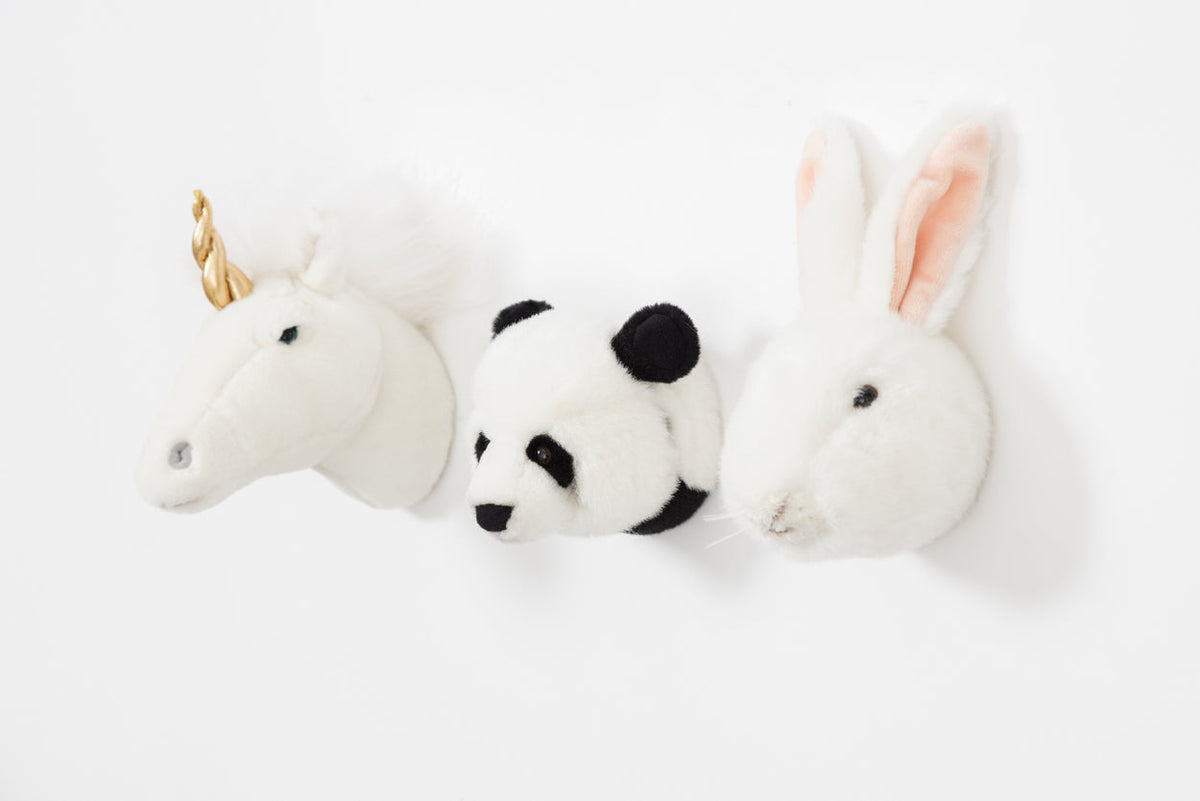 Box of Mini Animal Wall Mounted Plush Heads