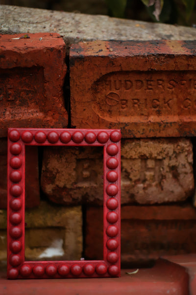 Brick Red Stained Bobbin Frame