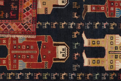 Gashgai — Hand-knotted, 110x162 cm, Blue, 100% Virgin Wool | View 5