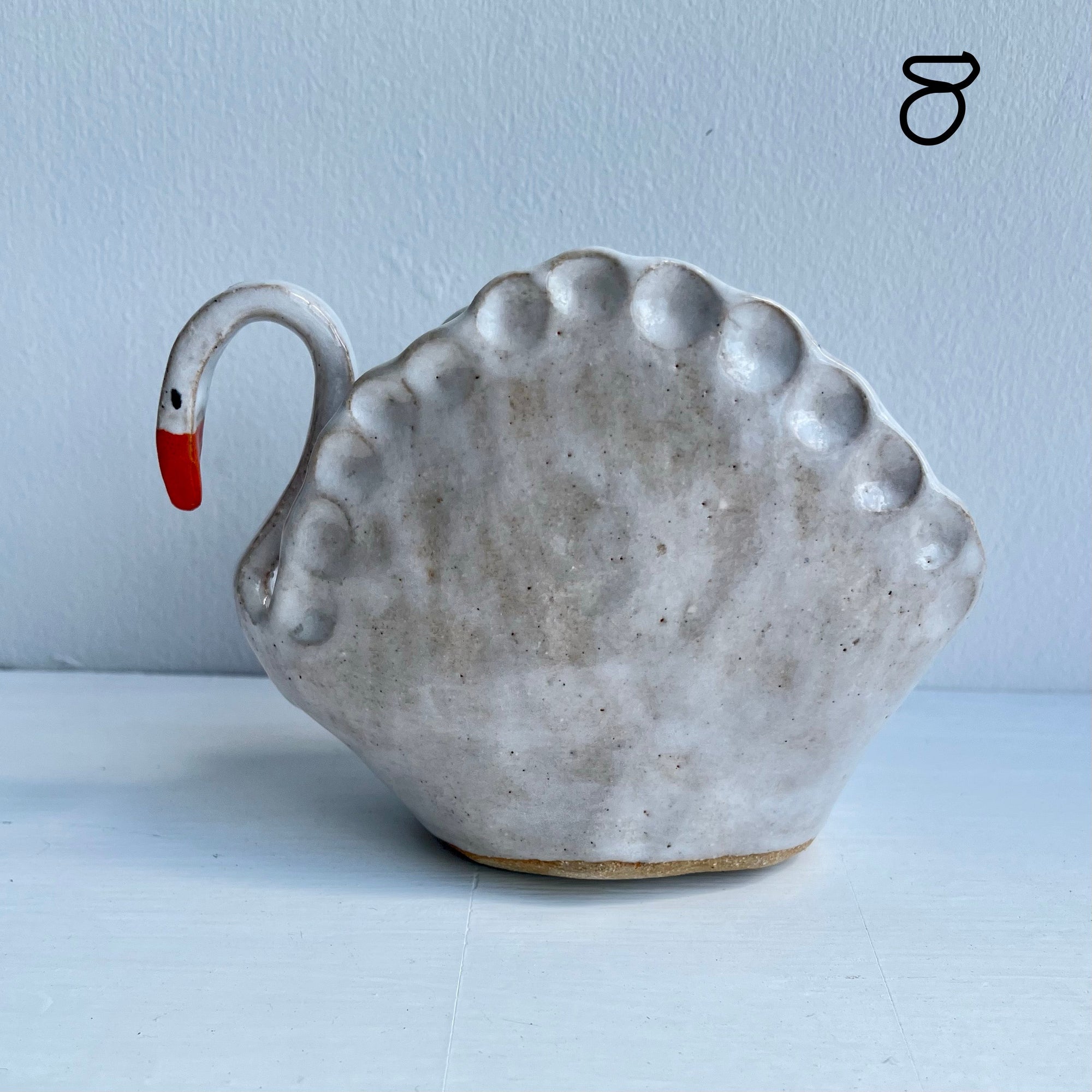 Handmade White Ceramic Small Swan Vase